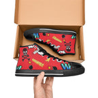 Comic Book Red - Women's High Top Canvas Shoes