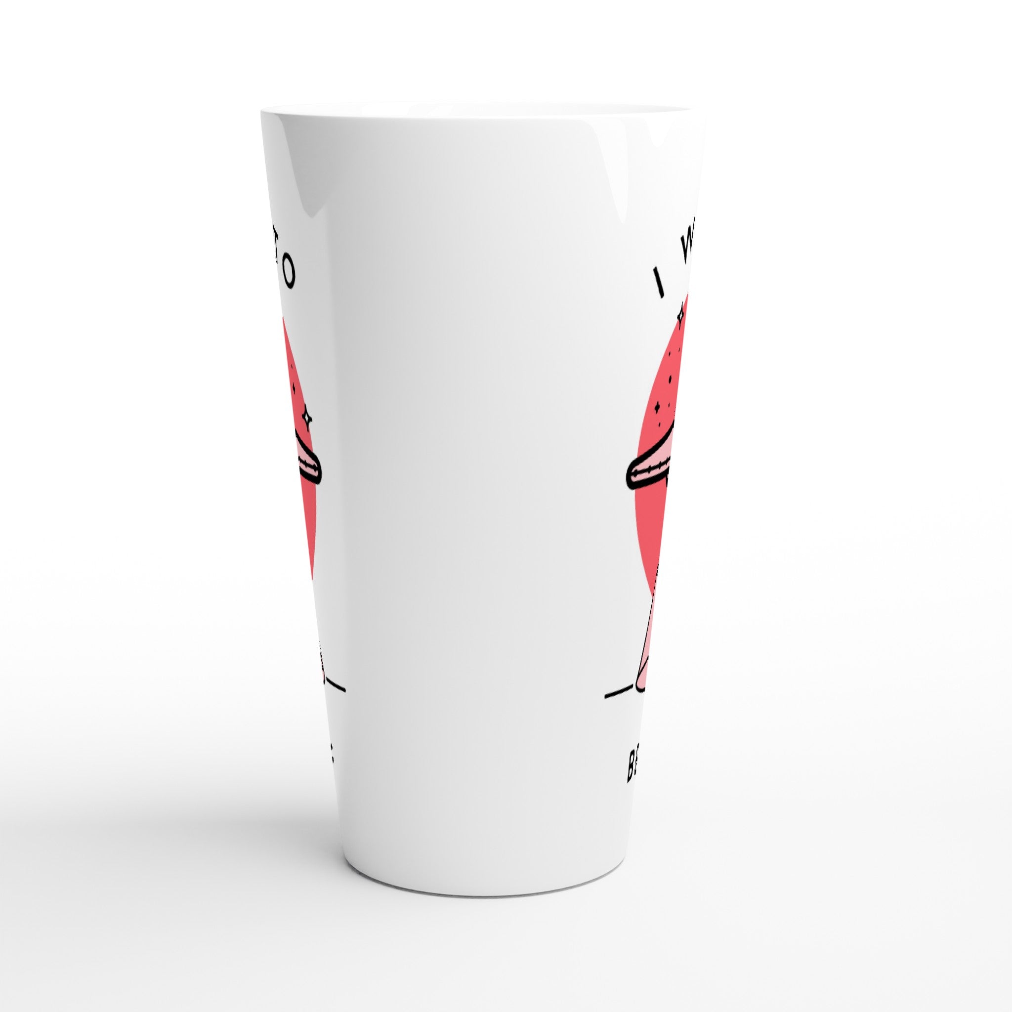 UFO, I Want To Be-Leaf - White Latte 17oz Ceramic Mug Latte Mug Globally Fulfilled Sci Fi