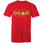 Gingerbread, It's The Sweetest Time Of The Year, Christmas - Mens T-Shirt Red Mens Christmas T-shirt Christmas Printed In Australia