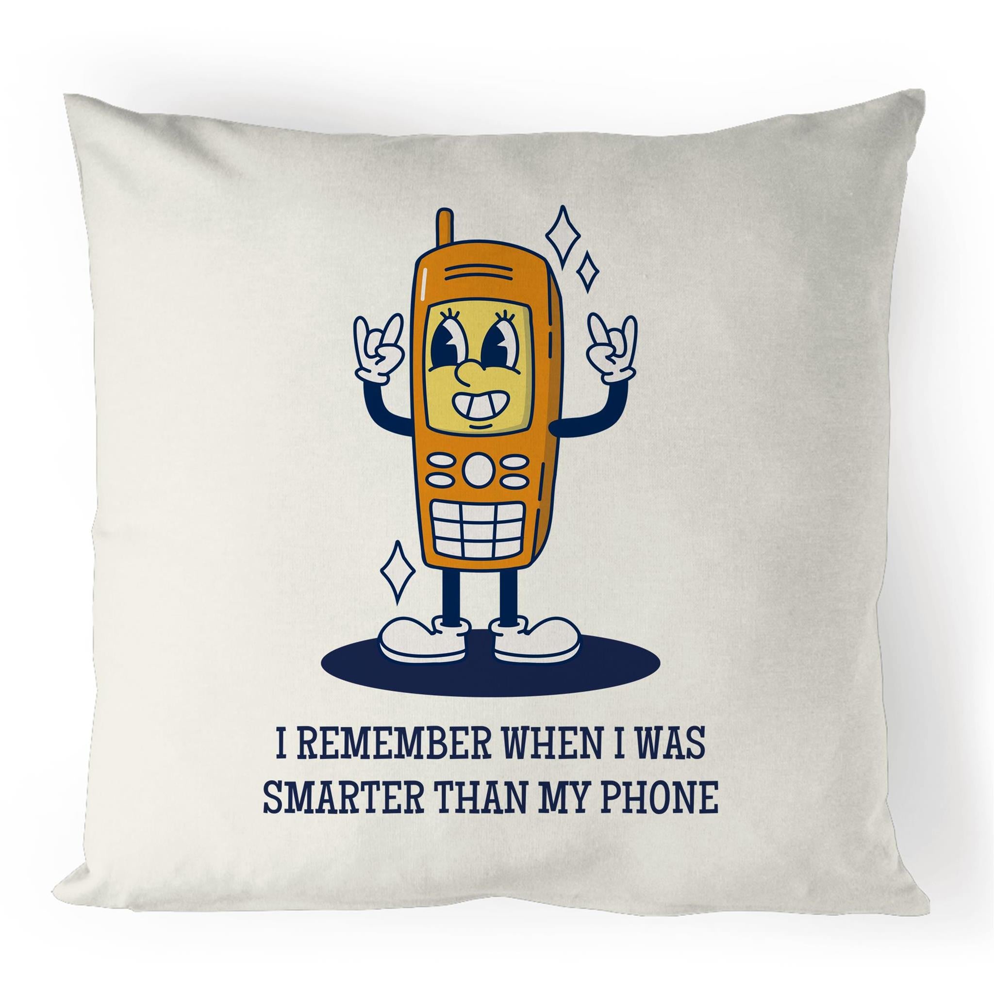 I Remember When I Was Smarter Than My Phone - 100% Linen Cushion Cover Default Title Linen Cushion Covers Printed In Australia Tech