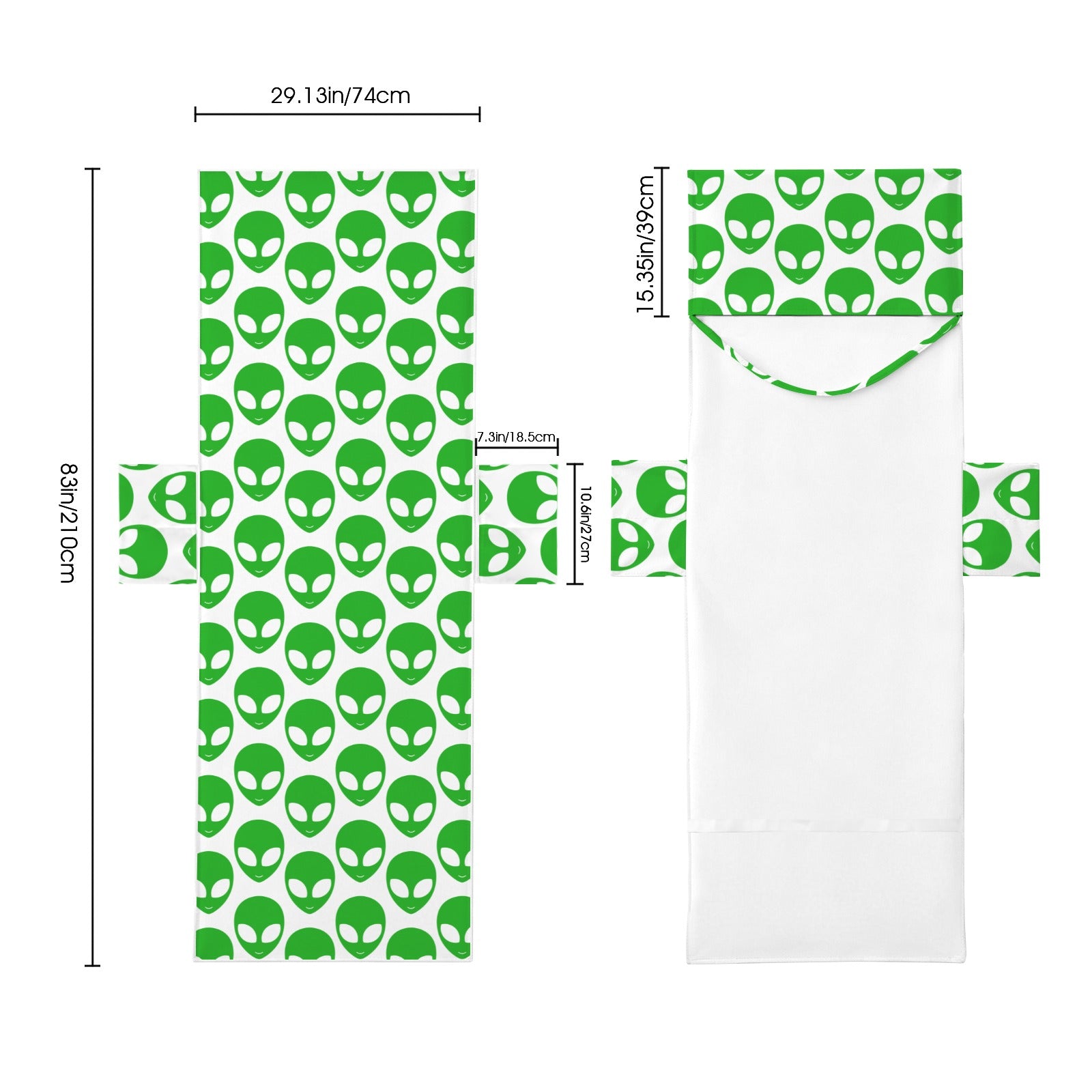 Aliens Beach Chair Towel Cover with Side Pockets