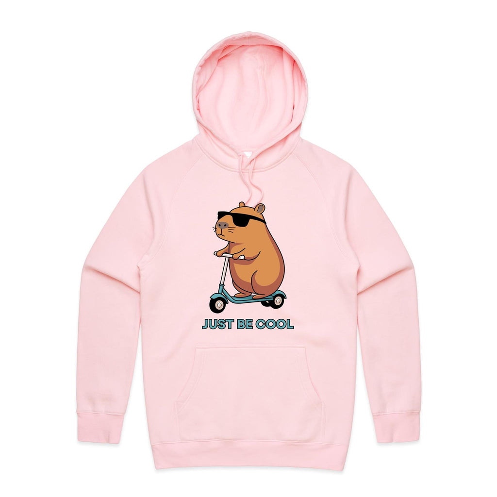Just Be Cool, Capybara - Mens Hoodie Pink Mens Hoodie animal Printed In Australia