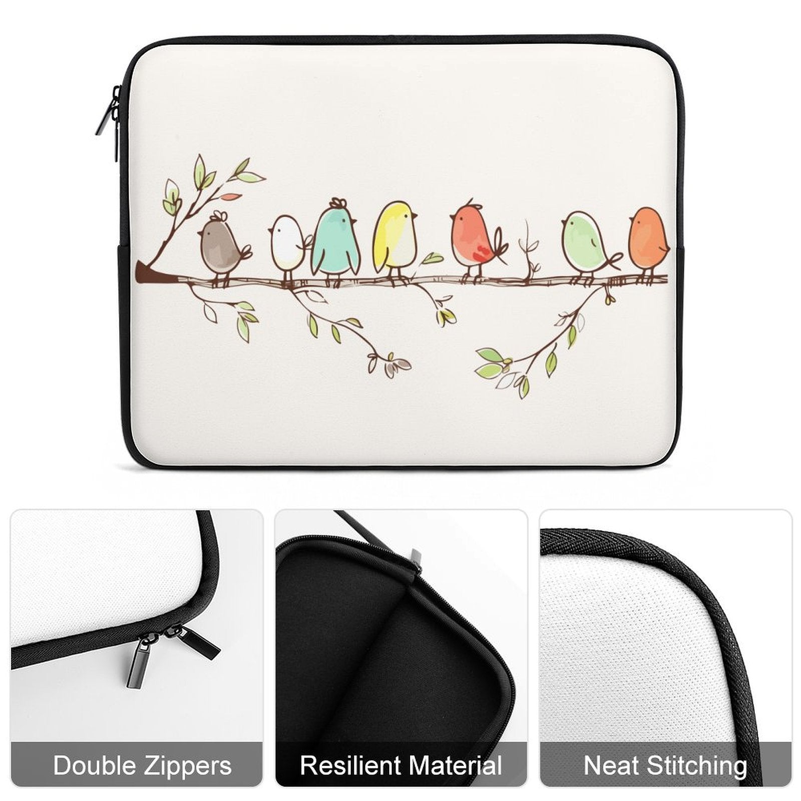 Birds On A Branch Laptop Sleeve (Multiple Sizes) Laptop Sleeve animal Birds Printed Offshore