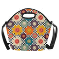 Happy Retro Flowers - Neoprene Lunch Bag One Size Neoprene Lunch Bag Printed Offshore