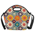 Happy Retro Flowers - Neoprene Lunch Bag One Size Neoprene Lunch Bag Printed Offshore
