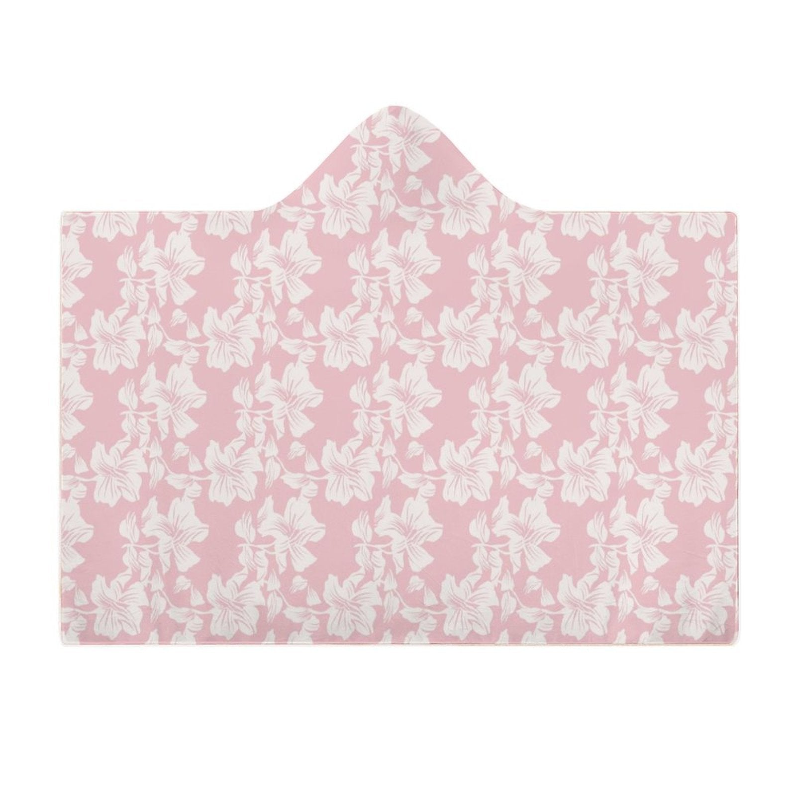 Pink Hawaiian Floral Kids Hooded Blanket 100cm x 130cm Kids Hooded Blanket Plants Printed Offshore
