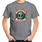 Believe In Yourself, Alien - Kids Youth T-shirt Grey Marle Kids Youth T-shirt Motivation Positivity Printed In Australia Sci Fi