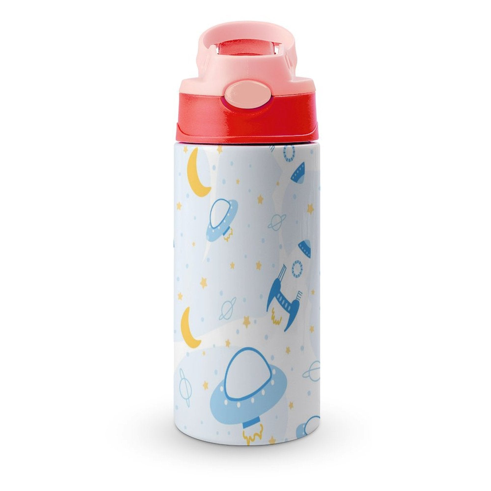 UFO's - Little Kids Water Bottle pink 350ml Little Kids Water Bottle Printed Offshore Sci Fi