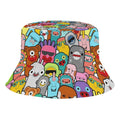 Crazy Characters Kids Bucket Hat black Kids Bucket Hat Printed Offshore