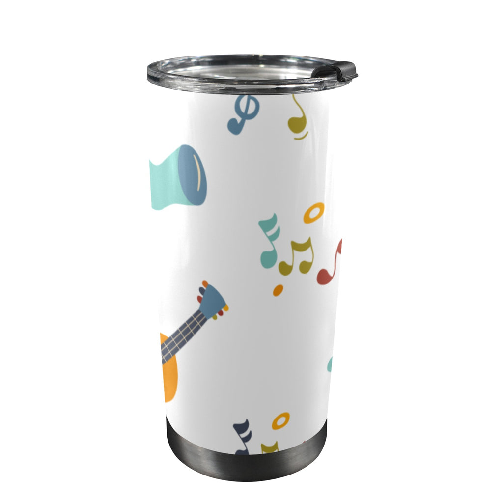 Guitar Music - 20oz Mobile Tumbler with Lid (Black Lock) One Size 20oz Travel Mug Music Printed Offshore