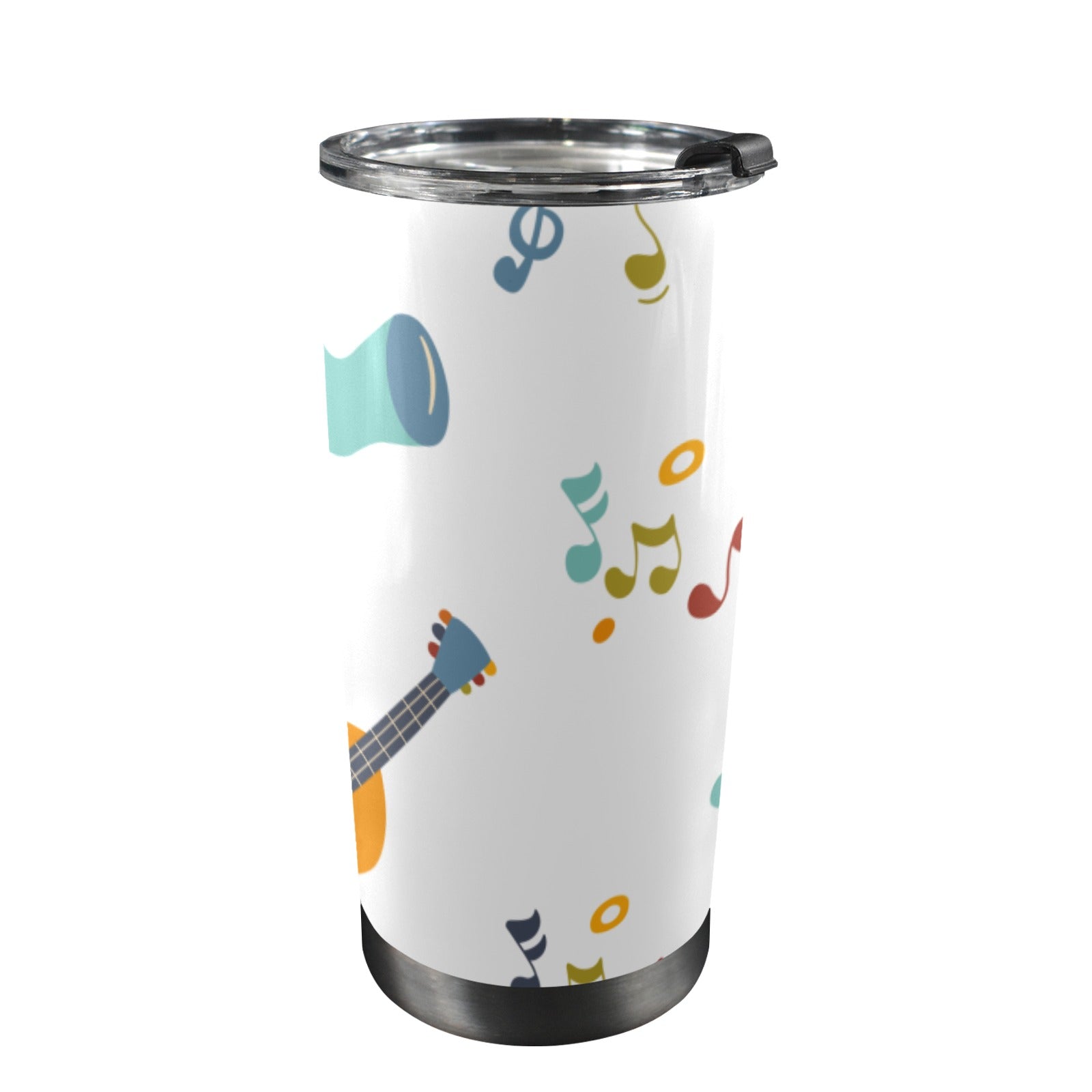 Guitar Music - 20oz Mobile Tumbler with Lid (Black Lock) One Size 20oz Travel Mug Music Printed Offshore
