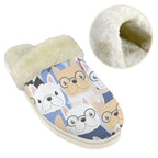 Dog Crowd Men's Fur Trim Thick-Sole Indoor Slippers Men's Fur Trimmed Slippers animal Printed Offshore