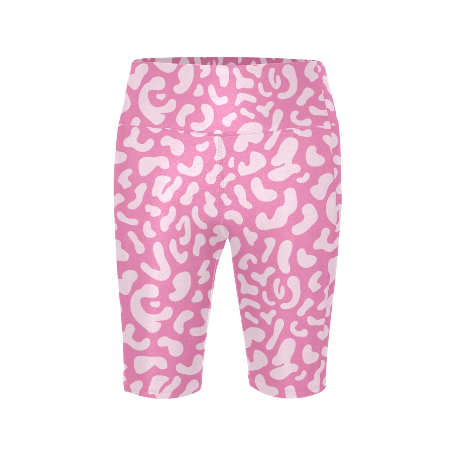 Pink Leopard Women's Bike Shorts With Side Pockets Women's Bike Shorts animal Printed Offshore