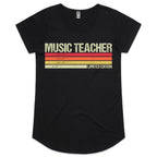 Music Teacher, Limited Edition - Womens Scoop Neck T-Shirt Black Womens Scoop Neck T-shirt Music Printed In Australia Teacher