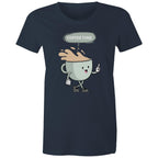 Coffee Time - Womens T-shirt Navy Womens T-shirt Coffee Printed In Australia