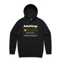 Adulting, One Star - Mens Hoodie Black Mens Hoodie Printed In Australia