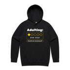 Adulting, One Star - Mens Hoodie Black Mens Hoodie Printed In Australia