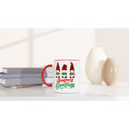 Christmas Gnome, Season's Greetings - White 11oz Ceramic Mug with Colour Inside Christmas Colour Mug Christmas Globally Fulfilled