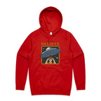 UFO, I Want To Believe - Mens Hoodie Red Mens Hoodie Printed In Australia Sci Fi