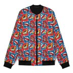 Comic Book Men's Casual Zip‑Up Bomber Jacket