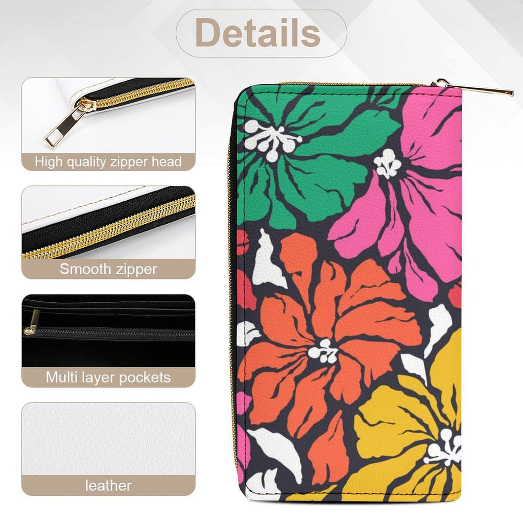 Bright And Bold Flowers - PU Leather Wallet