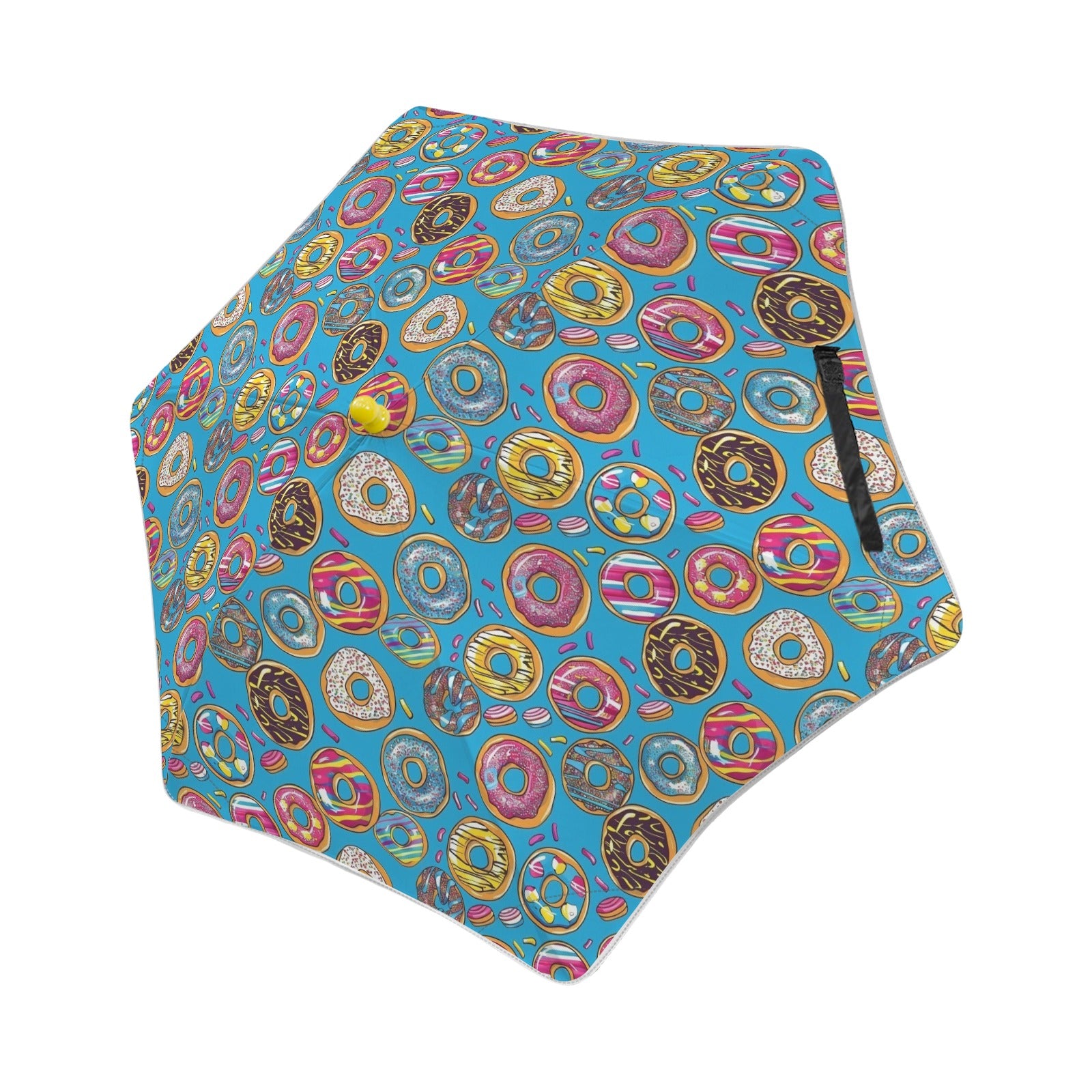 Doughnuts On Blue Kids Safe Round Corner Umbrella One Size Kids Safe Round Corner Umbrella Food Printed Offshore