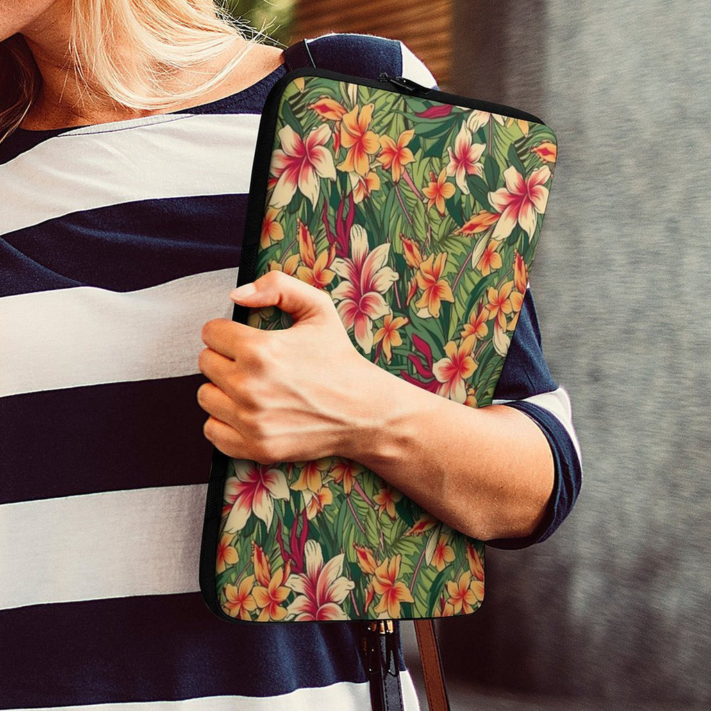 Vintage Hawaiian Floral Laptop Sleeve (Multiple Sizes) Laptop Sleeve Plants Printed Offshore