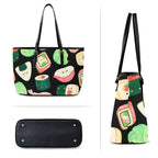 Happy Sushi - Leather Tote Bag-Large