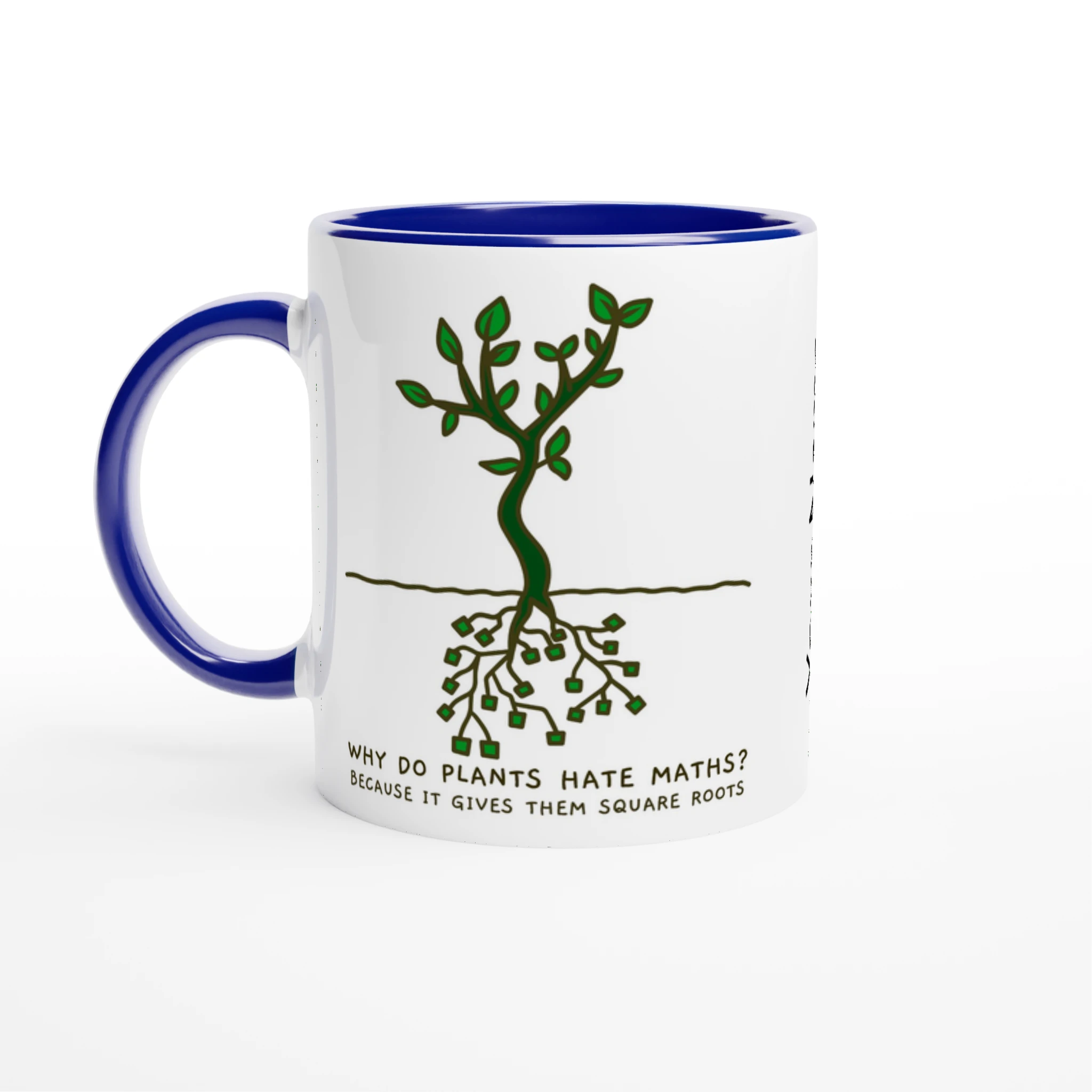 Personalised - Square Roots - White 11oz Ceramic Mug White 11oz Ceramic Mug with Color Inside Ceramic Blue Personalised 11oz Mug customise Globally Fulfilled Maths personalise Plants Science