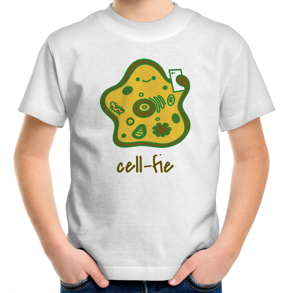 Cell-fie, Cell Selfie - Kids Youth T-Shirt White Kids Youth T-shirt Printed In Australia Science