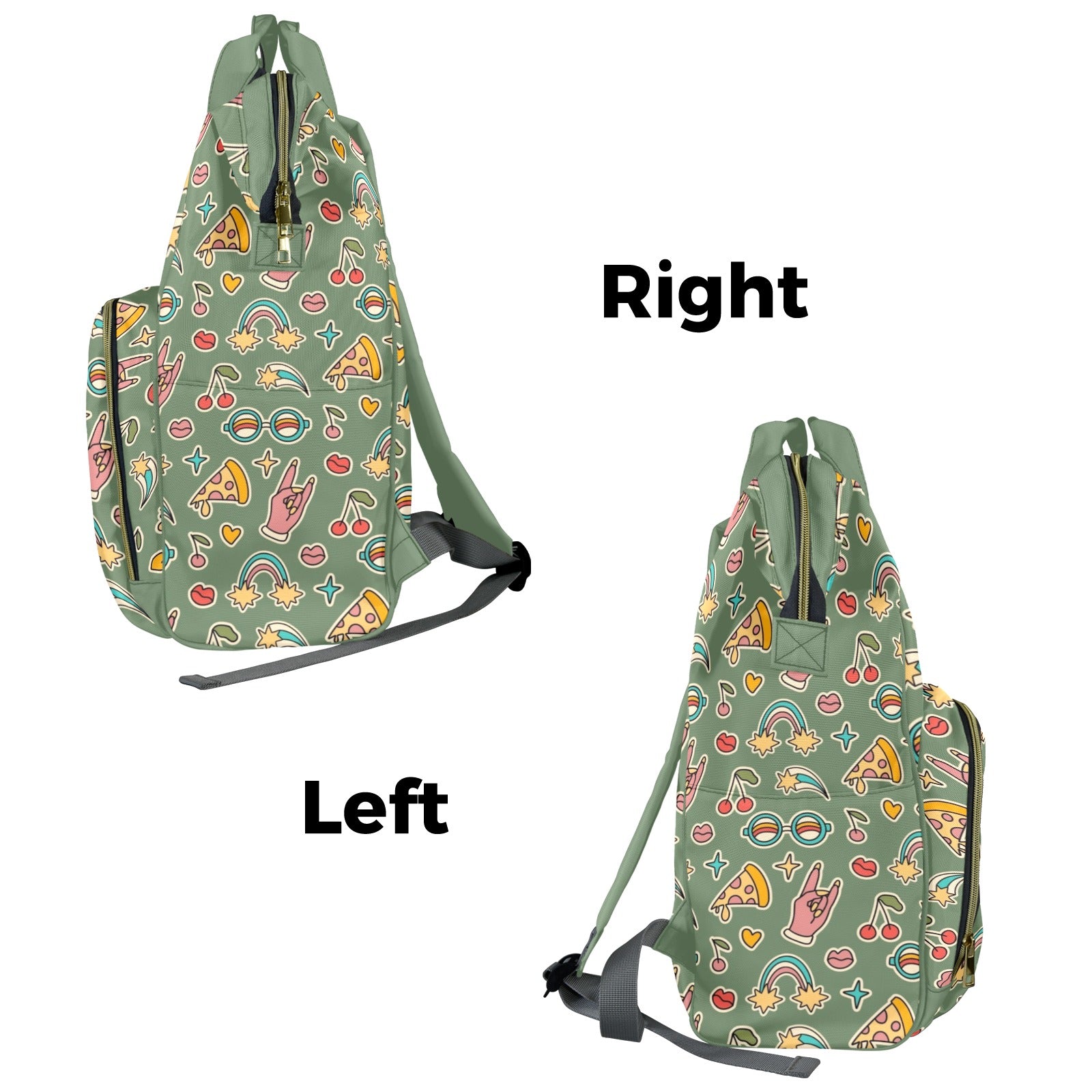 Groovy Retro Multi-Function Backpack, Nappy / Diaper Bag Multi-function Backpack, Nappy / Diaper Bag Printed Offshore Retro