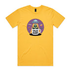 Coffee, Alien, UFO, Take Me To Your Brewer Men's AS Colour T-shirt Yellow Mens T-shirt Coffee Printed In Australia Sci Fi