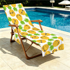 Cool Pineapples Beach Chair Towel Cover with Side Pockets