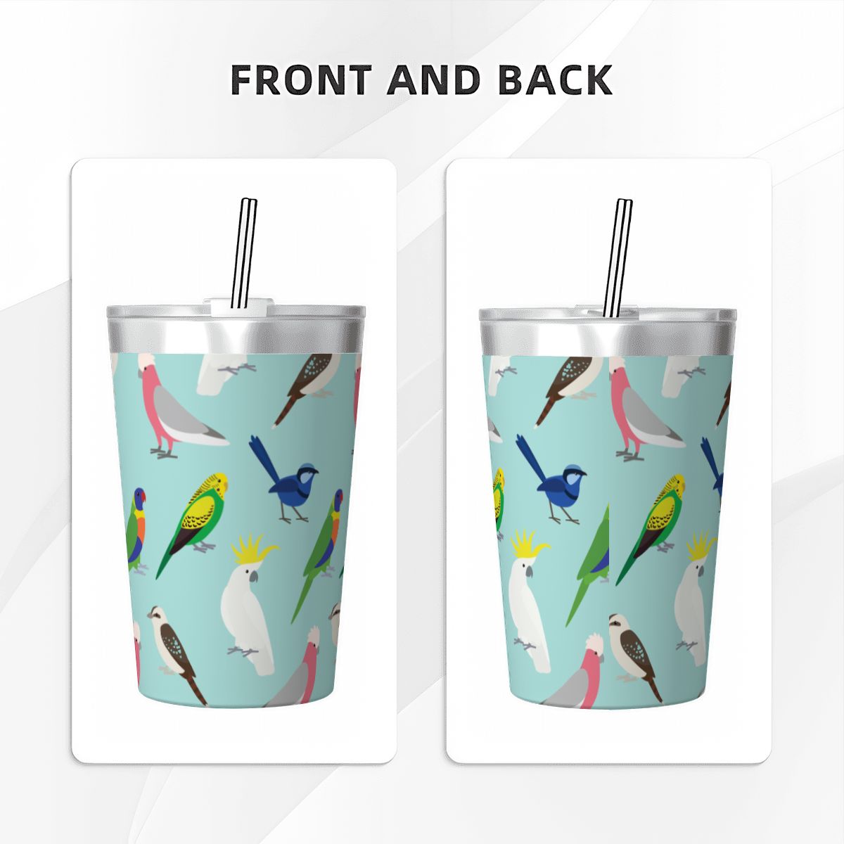 Australian Birds Small Stainless Steel Travel Mug Cup 12oz/350ml