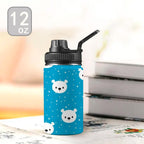 Bears On Blue - Kids Water Bottle with Chug Lid (12 oz)