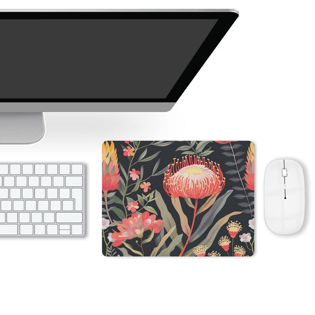 Waratah Leather Mouse Pad Leather Mouse Pad Plants Printed Offshore