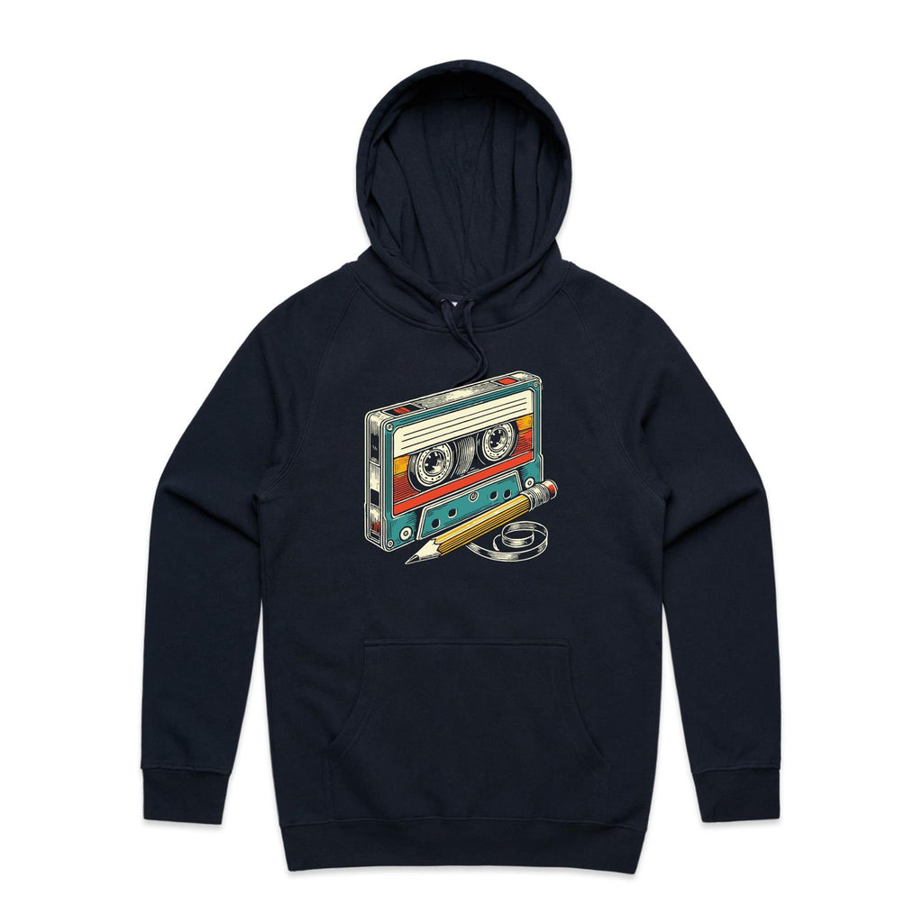 Cassette Tape And Pencil - Mens Hoodie
