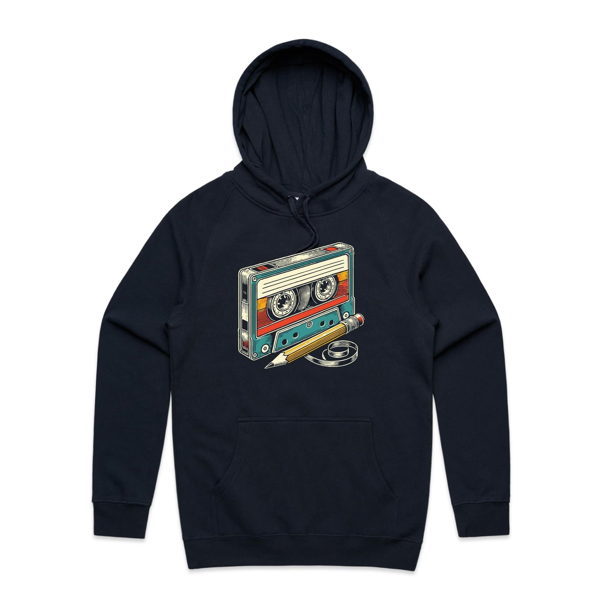 Cassette Tape And Pencil - Mens Hoodie