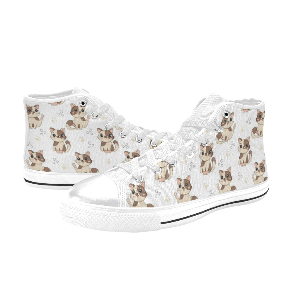 Cheeky Cats Men's High Top Canvas Shoes Men's Classic High Top Canvas Shoes animal Printed Offshore