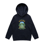 Be One With Nature, Skeleton - Kids Hoodie Navy Kids Hoodie Printed In Australia