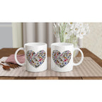 Heart Music - White 11oz Ceramic Mug White 11oz Mug Globally Fulfilled Love Music