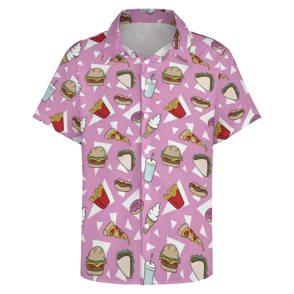 Fast Food Women's Collared Pocketless Short Sleeve Shirt