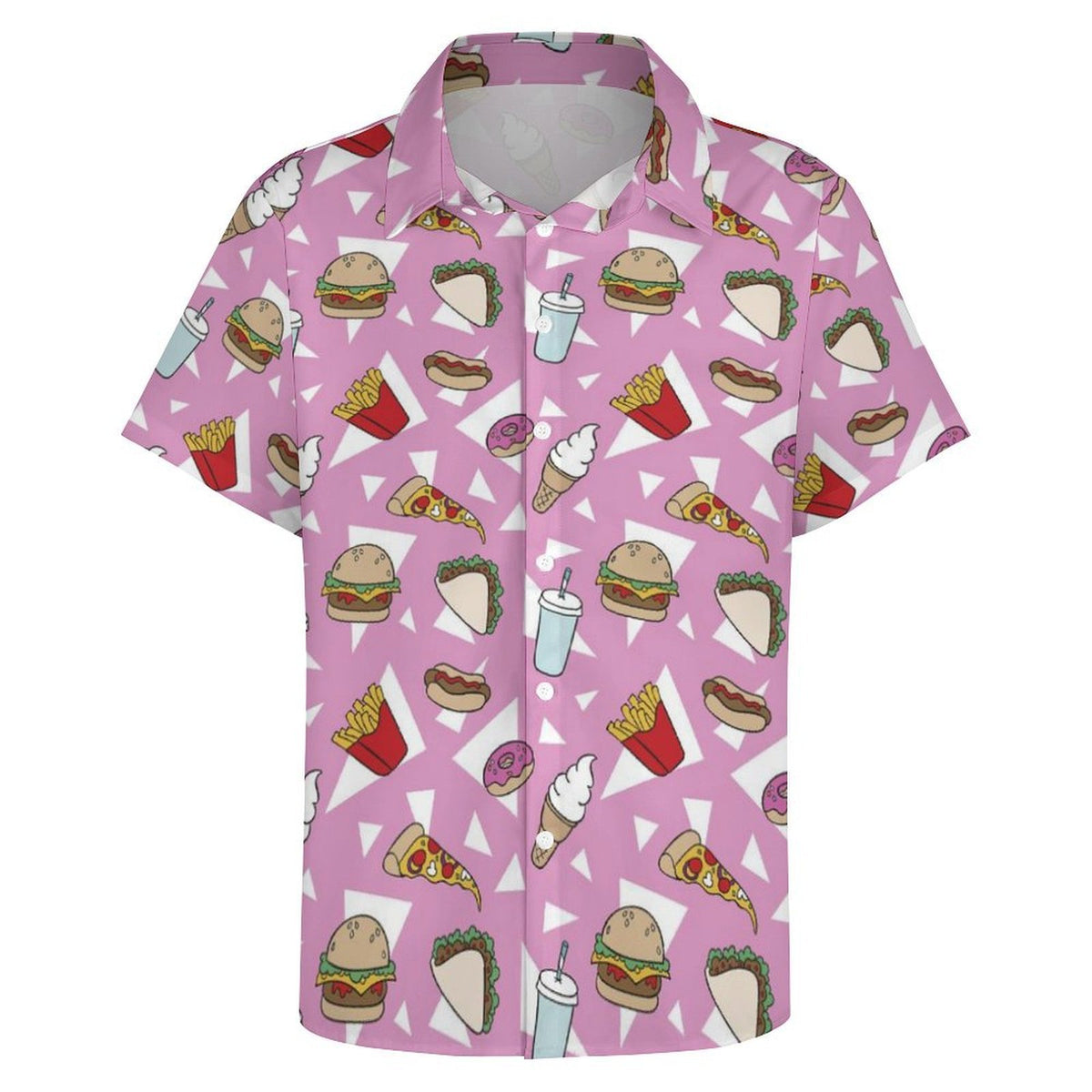 Fast Food Women's Collared Pocketless Short Sleeve Shirt