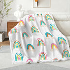 Cloud Rainbows - Double-Layer Fleece Blanket 51"x59"
