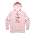 I Do It For The Pizza Women's AS Colour Hoodie Pink Womens Hoodie Fitness Food Printed In Australia