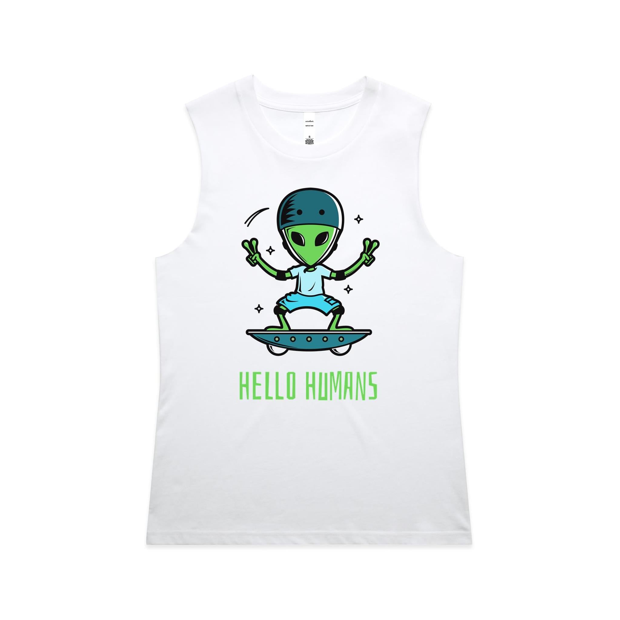 Hello Humans, Alien Skate - AS Colour Women's Maple Tank
