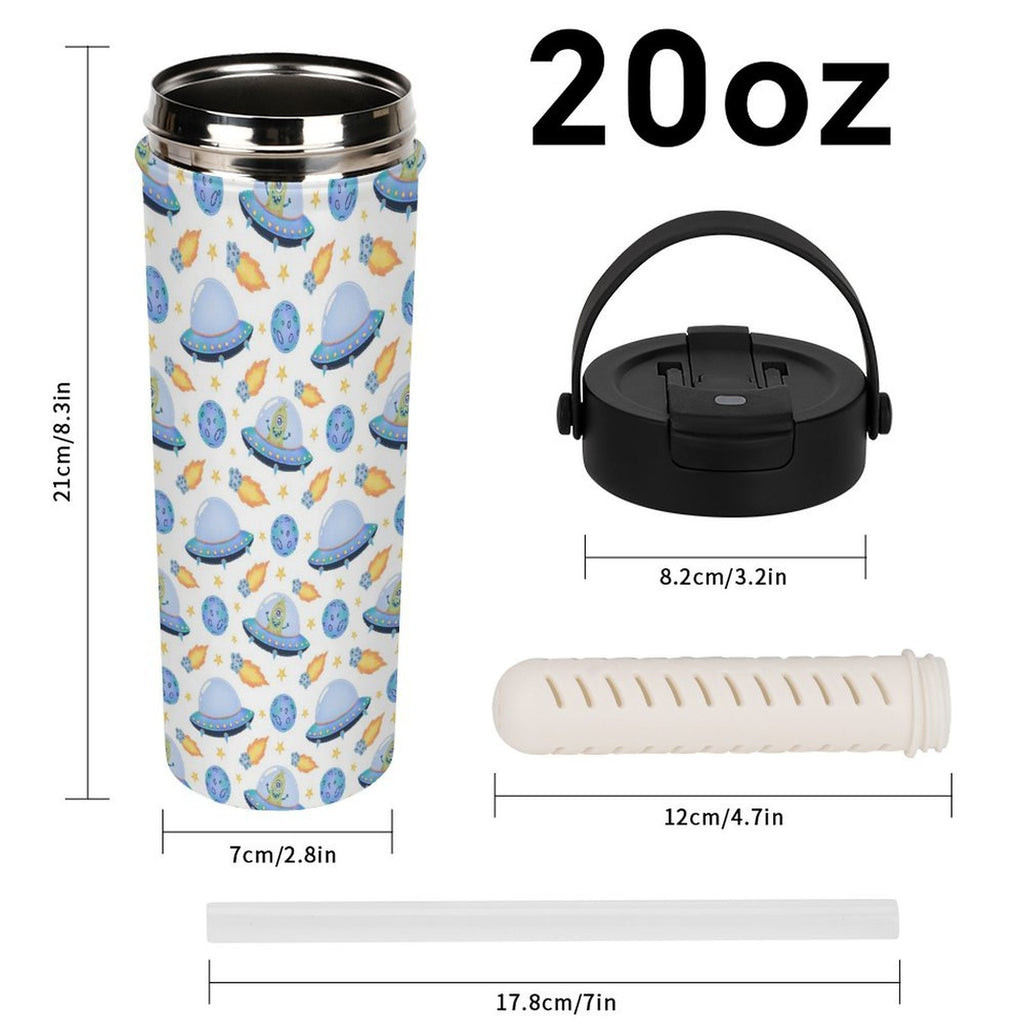 UFO's And Aliens 20oz Tea Tumbler with Carry Handle