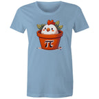 Chicken Pot Pi - Womens T-shirt Carolina Blue Womens T-shirt animal Maths Printed In Australia