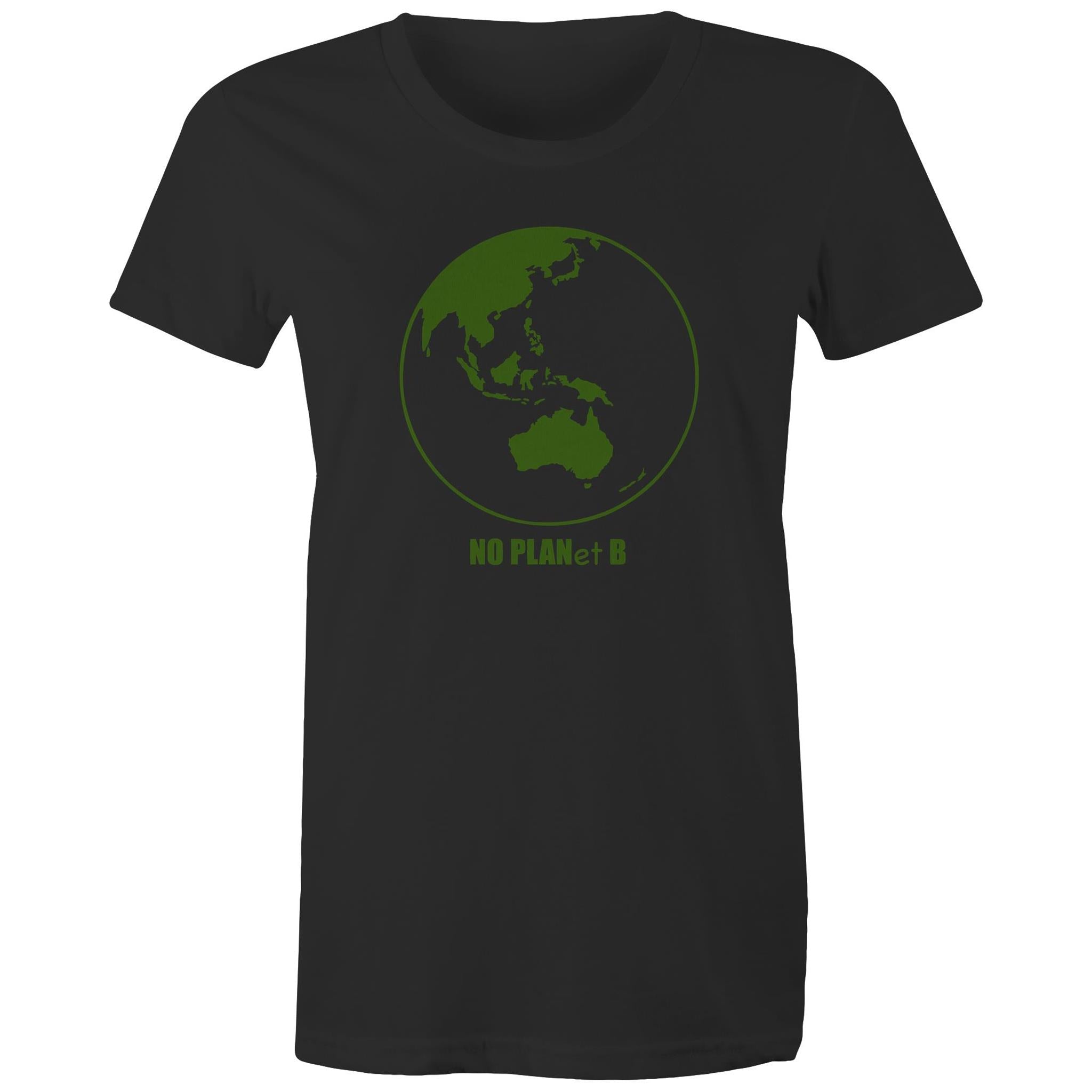 No Planet B, Earth - Womens T-shirt Black Womens T-shirt Environment Printed In Australia