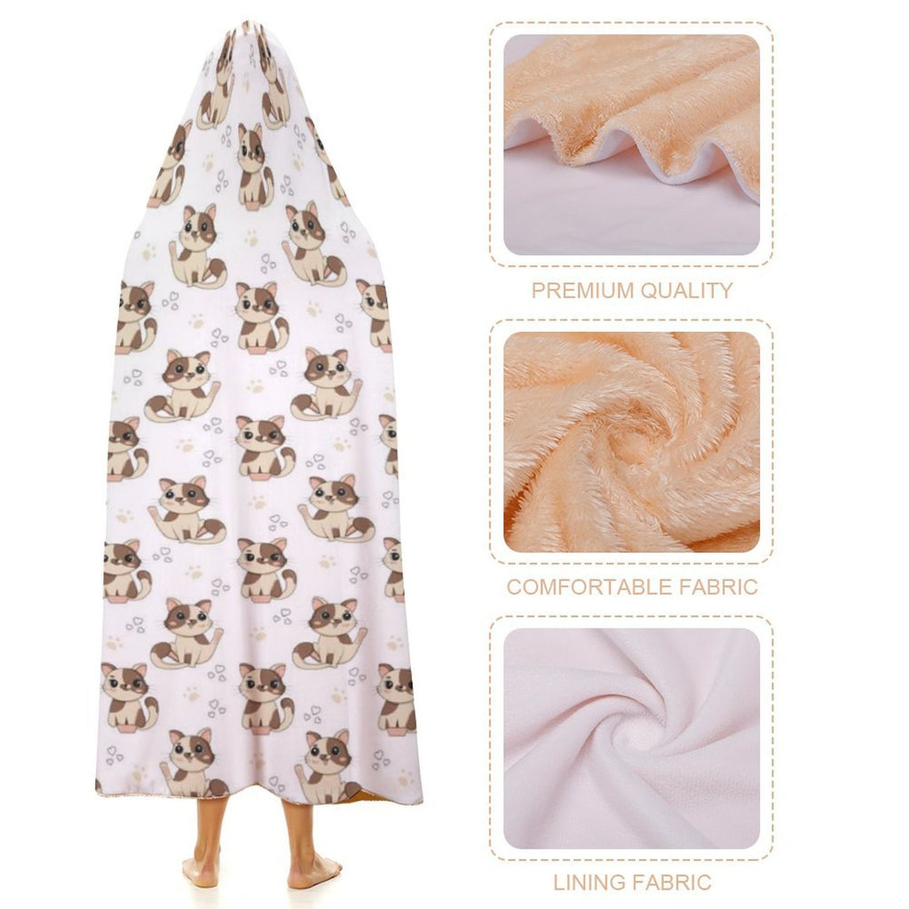 Cheeky Cats Kids Hooded Blanket 100cm x 130cm